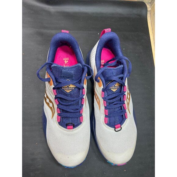 Womens Saucony Peregrine 12 Trail Running Shoes 8.5 Prospect Glass Navy/Pink - Picture 4 of 10